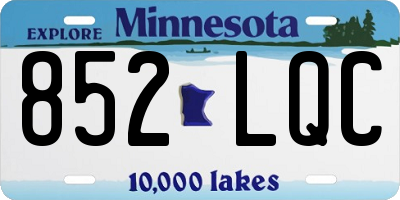 MN license plate 852LQC