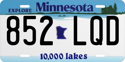 MN license plate 852LQD