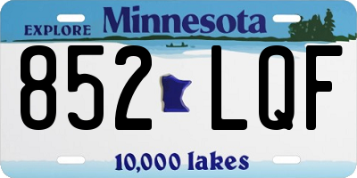 MN license plate 852LQF