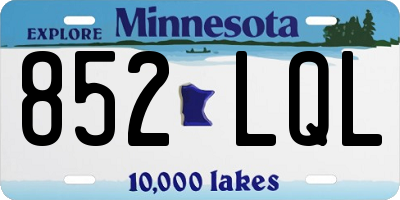 MN license plate 852LQL