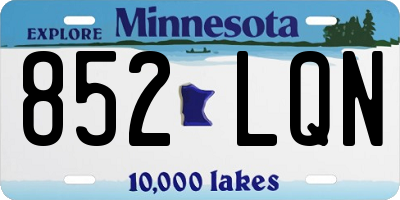 MN license plate 852LQN