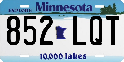 MN license plate 852LQT