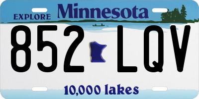 MN license plate 852LQV