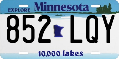 MN license plate 852LQY