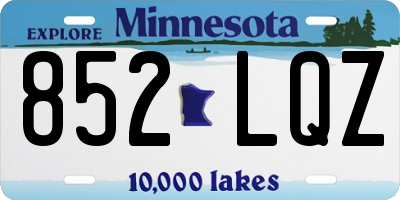 MN license plate 852LQZ