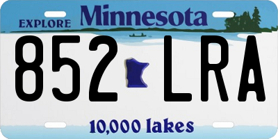 MN license plate 852LRA