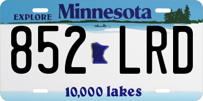 MN license plate 852LRD