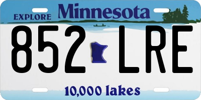 MN license plate 852LRE