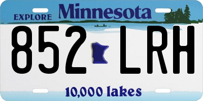 MN license plate 852LRH