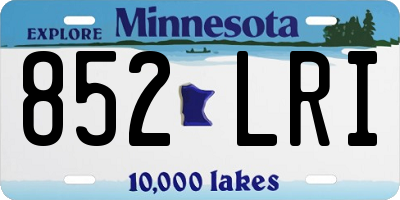 MN license plate 852LRI