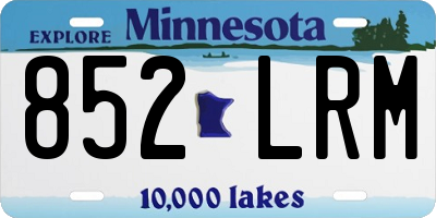 MN license plate 852LRM