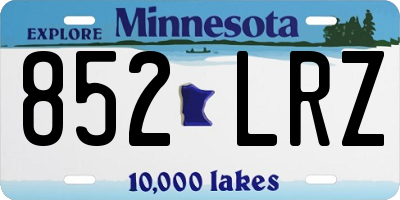 MN license plate 852LRZ