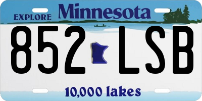 MN license plate 852LSB