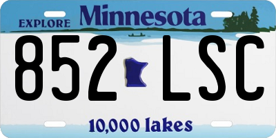 MN license plate 852LSC