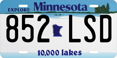 MN license plate 852LSD