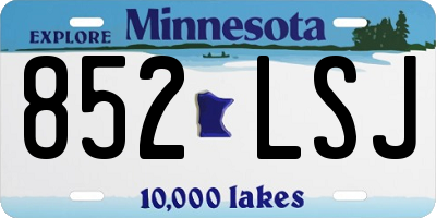 MN license plate 852LSJ