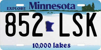 MN license plate 852LSK