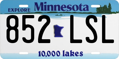 MN license plate 852LSL