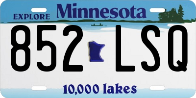 MN license plate 852LSQ