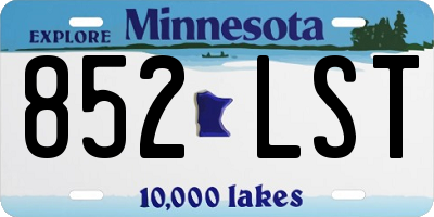 MN license plate 852LST