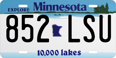 MN license plate 852LSU