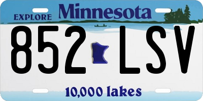 MN license plate 852LSV