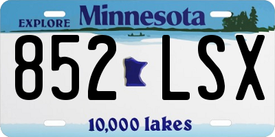 MN license plate 852LSX