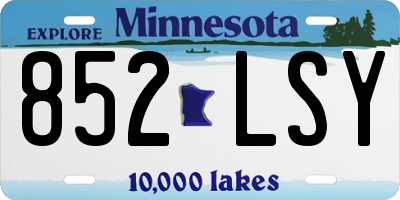 MN license plate 852LSY