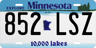 MN license plate 852LSZ