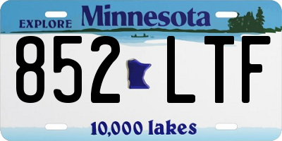 MN license plate 852LTF