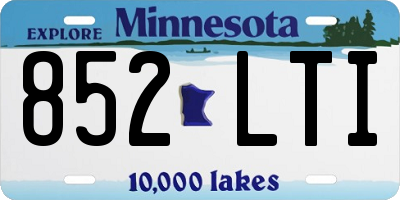 MN license plate 852LTI