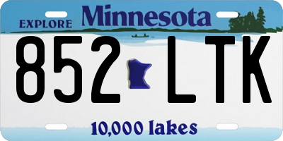 MN license plate 852LTK