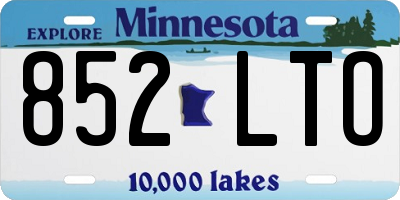 MN license plate 852LTO