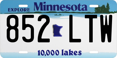 MN license plate 852LTW