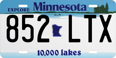 MN license plate 852LTX