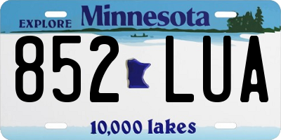MN license plate 852LUA