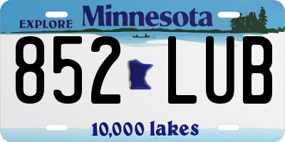 MN license plate 852LUB
