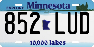 MN license plate 852LUD