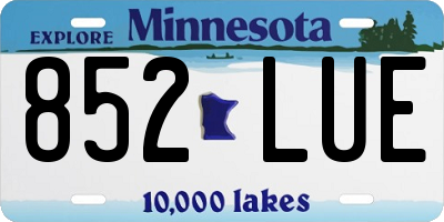 MN license plate 852LUE