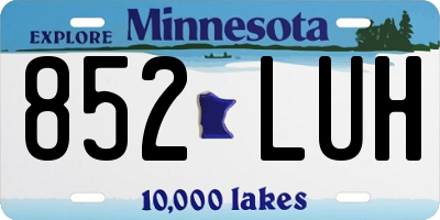 MN license plate 852LUH