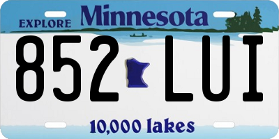 MN license plate 852LUI