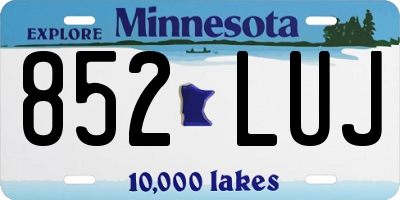 MN license plate 852LUJ