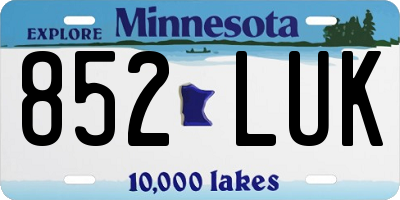 MN license plate 852LUK