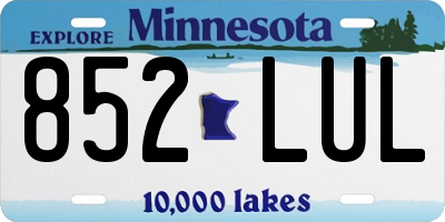 MN license plate 852LUL