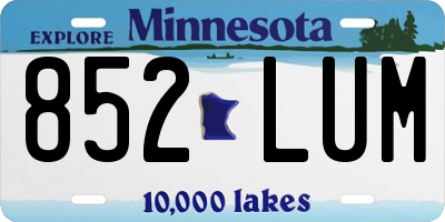 MN license plate 852LUM
