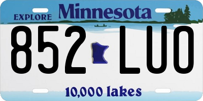 MN license plate 852LUO
