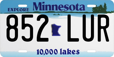 MN license plate 852LUR