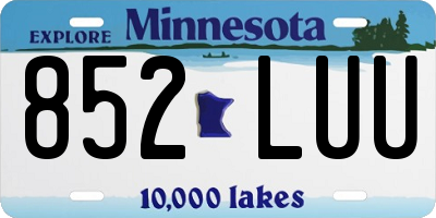 MN license plate 852LUU
