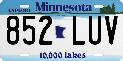 MN license plate 852LUV