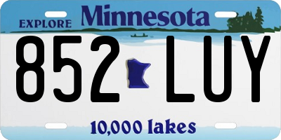 MN license plate 852LUY